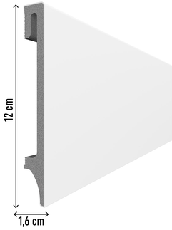 Плинтус напольный VOX Espumo 501 - Белый RAL 9003 | Вспененный ПВХ | 120 мм | 2.4 м